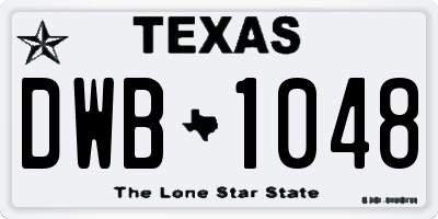 TX license plate DWB1048
