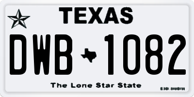TX license plate DWB1082