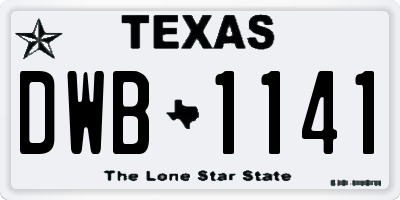 TX license plate DWB1141