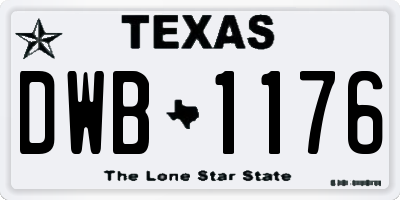 TX license plate DWB1176