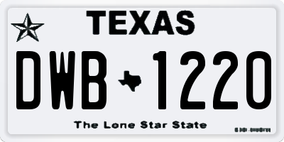 TX license plate DWB1220