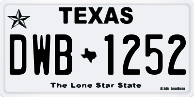 TX license plate DWB1252