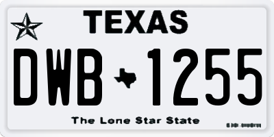 TX license plate DWB1255