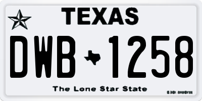 TX license plate DWB1258