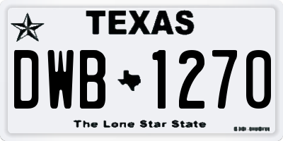 TX license plate DWB1270