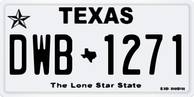 TX license plate DWB1271