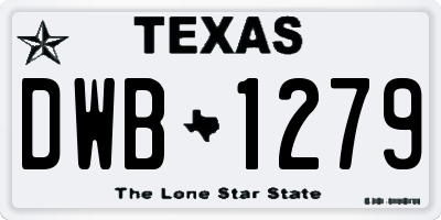 TX license plate DWB1279