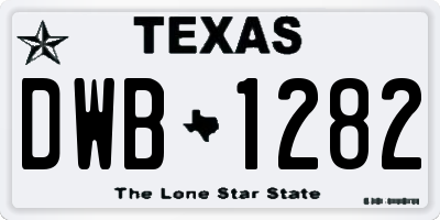 TX license plate DWB1282