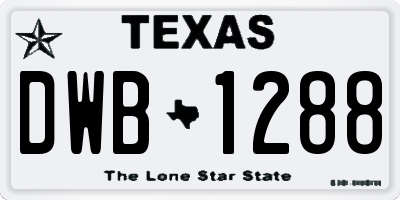 TX license plate DWB1288