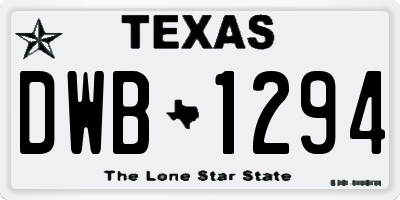 TX license plate DWB1294