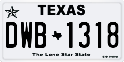 TX license plate DWB1318