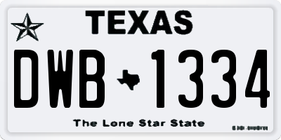 TX license plate DWB1334