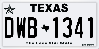 TX license plate DWB1341