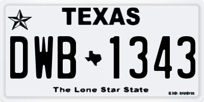 TX license plate DWB1343
