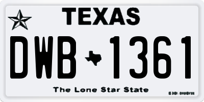 TX license plate DWB1361