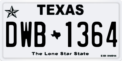 TX license plate DWB1364