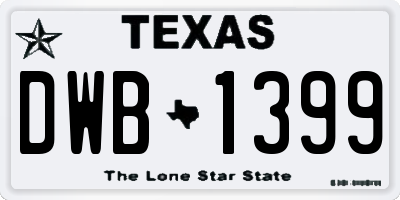 TX license plate DWB1399