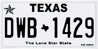 TX license plate DWB1429