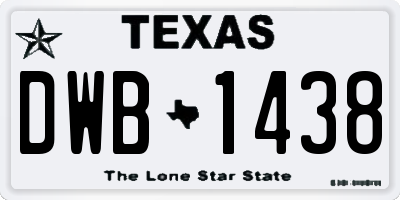 TX license plate DWB1438