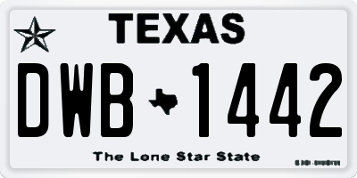 TX license plate DWB1442