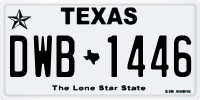 TX license plate DWB1446