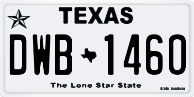 TX license plate DWB1460