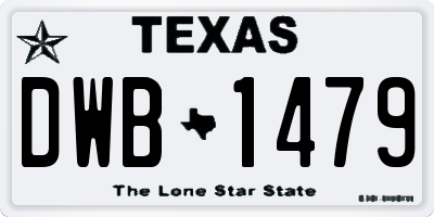 TX license plate DWB1479