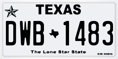 TX license plate DWB1483