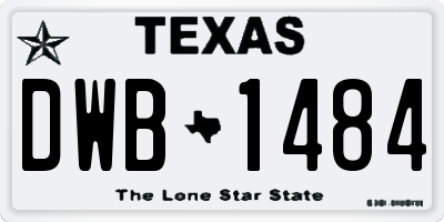TX license plate DWB1484