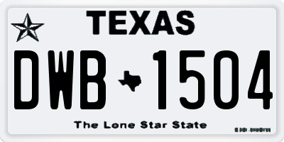 TX license plate DWB1504