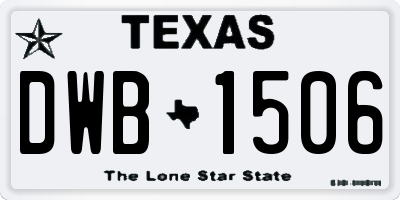 TX license plate DWB1506