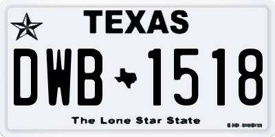 TX license plate DWB1518