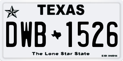 TX license plate DWB1526