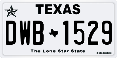 TX license plate DWB1529