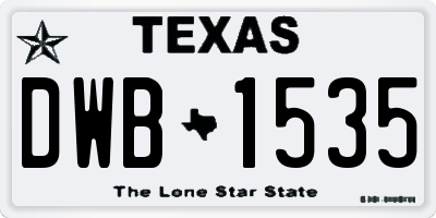 TX license plate DWB1535
