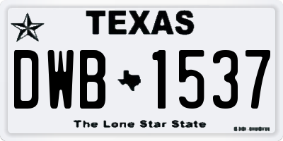 TX license plate DWB1537