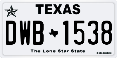 TX license plate DWB1538