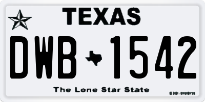 TX license plate DWB1542