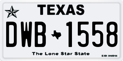 TX license plate DWB1558