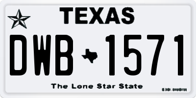 TX license plate DWB1571