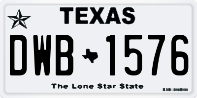 TX license plate DWB1576