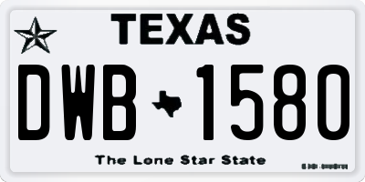 TX license plate DWB1580
