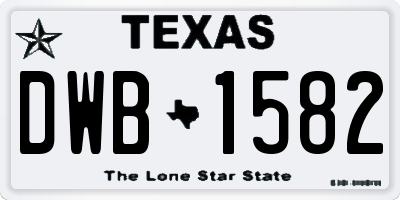 TX license plate DWB1582