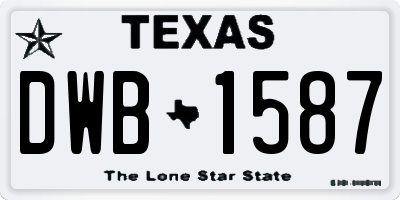 TX license plate DWB1587