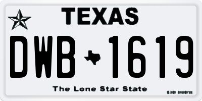 TX license plate DWB1619