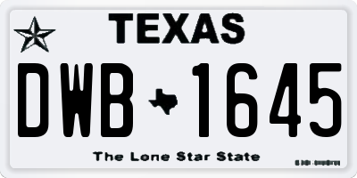 TX license plate DWB1645