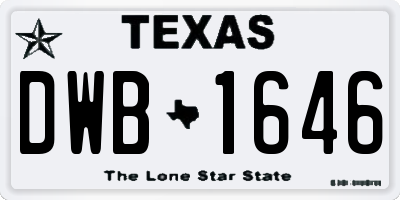 TX license plate DWB1646