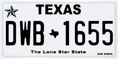 TX license plate DWB1655