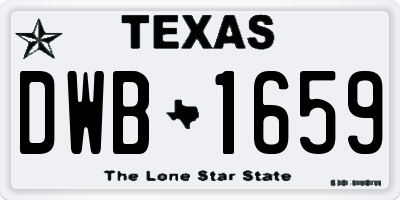 TX license plate DWB1659