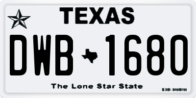 TX license plate DWB1680